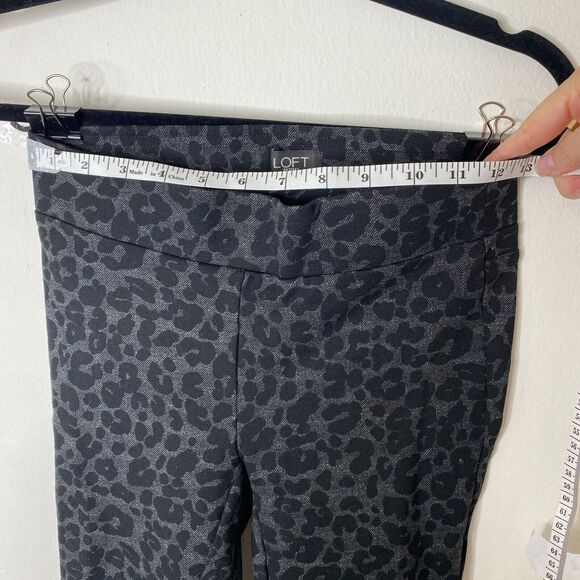 Loft Black and Gray Muted Leopard Print Ponte Leggings Jeggings High Waist XSP - Picture 8 of 10